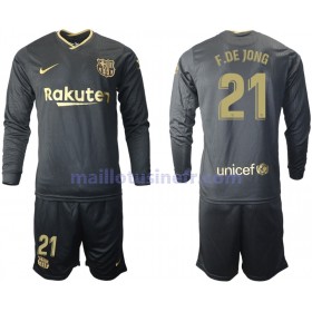 Maillot de Foot FC Barcelone Frenkie de Jong 21 Extérieur 2020-21 Manches Longues - Enfant